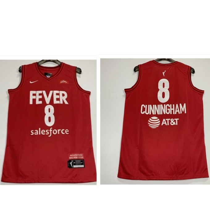 Men's Indiana Fever #8 Sophie Cunningham Red Edition Victory Stitched Jersey