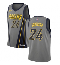 Men's Nike Indiana Pacers #24 Alize Johnson Swingman Gray NBA Jersey - City Edition