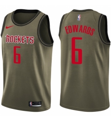 Youth Nike Houston Rockets #6 Vincent Edwards Swingman Green Salute to Service NBA Jersey