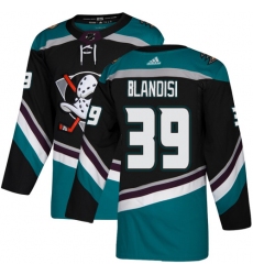 Men's Adidas Anaheim Ducks #39 Joseph Blandisi Authentic Black Teal Third NHL Jersey