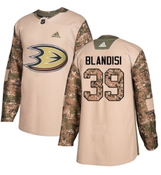 Youth Adidas Anaheim Ducks #39 Joseph Blandisi Authentic Camo Veterans Day Practice NHL Jersey