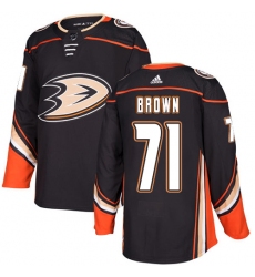 Men's Adidas Anaheim Ducks #71 J.T. Brown Premier Black Home NHL Jersey