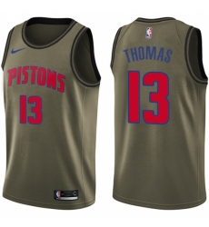 Men's Nike Detroit Pistons #13 Khyri Thomas Swingman Green Salute to Service NBA Jersey