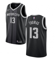 Women's Nike Detroit Pistons #13 Khyri Thomas Swingman Black NBA Jersey - City Edition