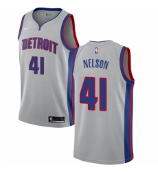 Women's Nike Detroit Pistons #41 Jameer Nelson Swingman Silver NBA Jersey Statement Edition
