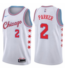 Women's Nike Chicago Bulls #2 Jabari Parker Swingman White NBA Jersey - City Edition
