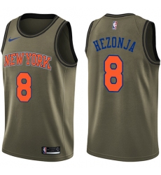 Men's Nike New York Knicks #8 Mario Hezonja Swingman Green Salute to Service NBA Jersey
