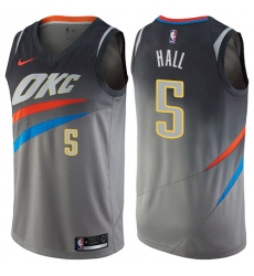Youth Nike Oklahoma City Thunder #5 Devon Hall Swingman Gray NBA Jersey - City Edition