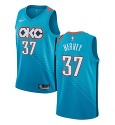 Women's Nike Oklahoma City Thunder #37 Kevin Hervey Swingman Turquoise NBA Jersey - City Edition