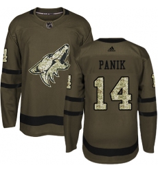 Men's Adidas Arizona Coyotes #14 Richard Panik Authentic Green Salute to Service NHL Jersey