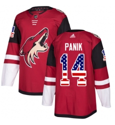 Men's Adidas Arizona Coyotes #14 Richard Panik Authentic Red USA Flag Fashion NHL Jersey
