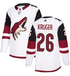 Men's Adidas Arizona Coyotes #26 Marcus Kruger Authentic White Away NHL Jersey