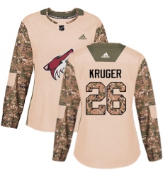 Women's Adidas Arizona Coyotes #26 Marcus Kruger Authentic Camo Veterans Day Practice NHL Jersey