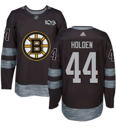 Men's Adidas Boston Bruins #44 Nick Holden Authentic Black 1917-2017 100th Anniversary NHL Jersey