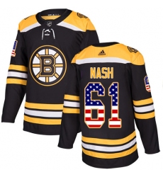Youth Adidas Boston Bruins #61 Rick Nash Authentic Black USA Flag Fashion NHL Jersey
