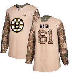 Youth Adidas Boston Bruins #61 Rick Nash Authentic Camo Veterans Day Practice NHL Jerse