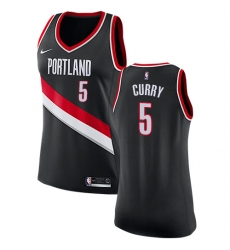 Women's Nike Portland Trail Blazers #5 Seth Curry Swingman Black NBA Jersey - Icon Edition