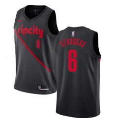 Women's Nike Portland Trail Blazers #6 Nik Stauskas Swingman Black NBA Jersey - 2018 19 City Edition