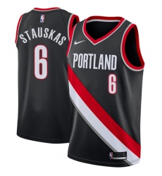 Youth Nike Portland Trail Blazers #6 Nik Stauskas Swingman Black NBA Jersey - Icon Edition