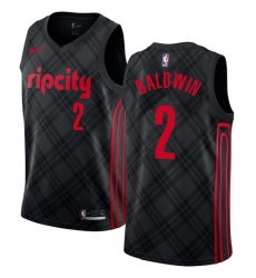 Youth Nike Portland Trail Blazers #2 Wade Baldwin Swingman Black NBA Jersey - Icon Edition