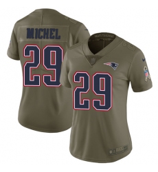 Women's Nike New England Patriots #29 Sony Michel Limited Olive 2017 Salute to Service NFL Jersey