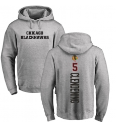 NHL Adidas Chicago Blackhawks #5 Adam Clendening Ash Backer Pullover Hoodie