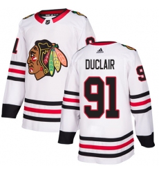 Men's Adidas Chicago Blackhawks #91 Anthony Duclair Authentic White Away NHL Jersey