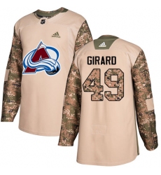 Men's Adidas Colorado Avalanche #49 Samuel Girard Authentic Camo Veterans Day Practice NHL Jersey