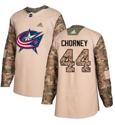Youth Adidas Columbus Blue Jackets #44 Taylor Chorney Authentic Camo Veterans Day Practice NHL Jersey