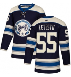 Youth Adidas Columbus Blue Jackets #55 Mark Letestu Authentic Navy Blue Alternate NHL Jersey
