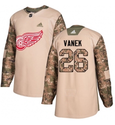 Youth Adidas Detroit Red Wings #26 Thomas Vanek Authentic Camo Veterans Day Practice NHL Jersey