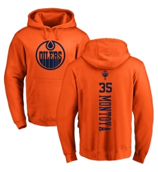 NHL Adidas Edmonton Oilers #35 Al Montoya Orange One Color Backer Pullover Hoodie
