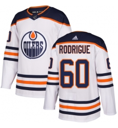 Youth Adidas Edmonton Oilers #60 Olivier Rodrigue Authentic White Away NHL Jersey