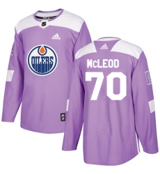 Men's Adidas Edmonton Oilers #70 Ryan McLeod Authentic Purple Fights Cancer Practice NHL Jersey