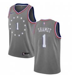 Men's Nike Philadelphia 76ers #1 Landry Shamet Swingman Gray NBA Jersey - City Edition