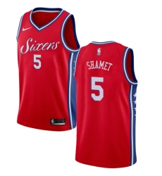 Women's Nike Philadelphia 76ers #5 Landry Shamet Authentic Red NBA Jersey Statement Edition