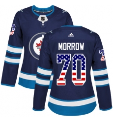 Women's Adidas Winnipeg Jets #70 Joe Morrow Authentic Navy Blue USA Flag Fashion NHL Jersey