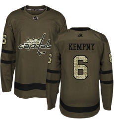 Men's Adidas Washington Capitals #6 Michal Kempny Premier Green Salute to Service NHL Jersey