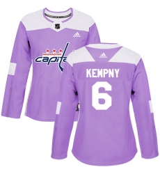 Women's Adidas Washington Capitals #6 Michal Kempny Authentic Purple Fights Cancer Practice NHL Jersey