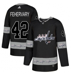 Men's Adidas Washington Capitals #42 Martin Fehervary Authentic Black Team Logo Fashion NHL Jersey