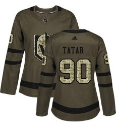 Women's Adidas Vegas Golden Knights #90 Tomas Tatar Authentic Green Salute to Service NHL Jersey