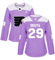 Women's Adidas Philadelphia Flyers #29 Johnny Oduya Authentic Purple Fights Cancer Practice NHL Jersey