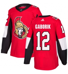 Men's Adidas Ottawa Senators #12 Marian Gaborik Authentic Red Home NHL Jersey