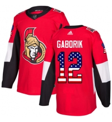 Youth Adidas Ottawa Senators #12 Marian Gaborik Authentic Red USA Flag Fashion NHL Jersey