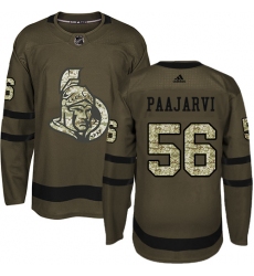 Men's Adidas Ottawa Senators #56 Magnus Paajarvi Authentic Green Salute to Service NHL Jersey