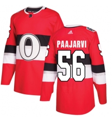 Men's Adidas Ottawa Senators #56 Magnus Paajarvi Authentic Red 2017 100 Classic NHL Jersey