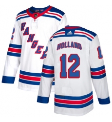 Men's Adidas New York Rangers #12 Peter Holland Authentic White Away NHL Jersey