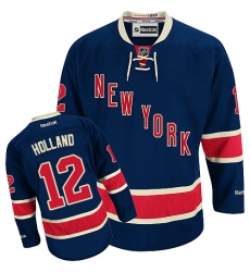 Youth Reebok New York Rangers #12 Peter Holland Authentic Navy Blue Third NHL Jersey