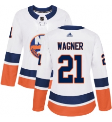 Women's Adidas New York Islanders #21 Chris Wagner Authentic White Away NHL Jersey