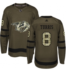 Youth Adidas Nashville Predators #8 Kyle Turris Authentic Green Salute to Service NHL Jersey